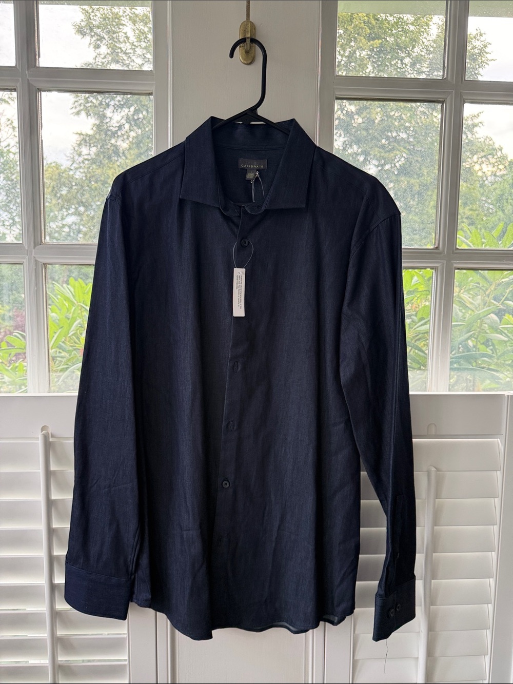 NWT Nordstrom Men's Navy Long-Sleeve Button-Up Shirt